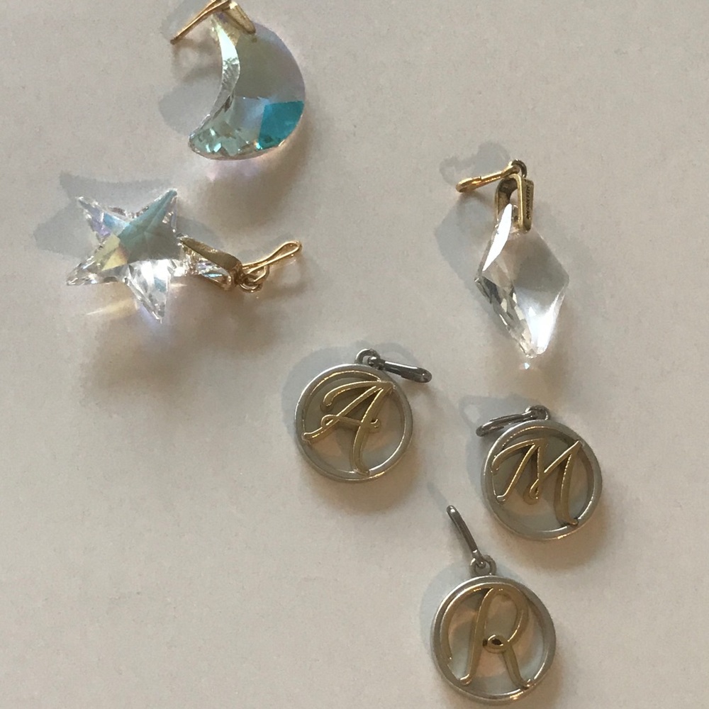 Initial or Crystal Necklace Charms